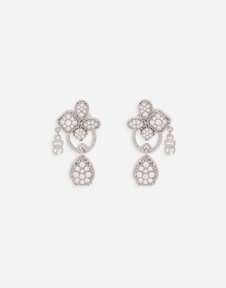 Dolce & Gabbana Easy Diamond earrings in white gold 18kt and diamonds pavé White WEQD2GWPAVE