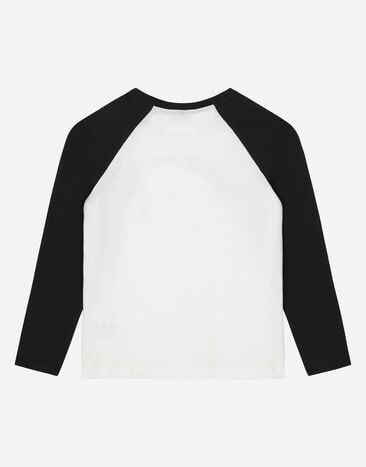 Dolce & Gabbana Jersey T-shirt with Dolce&Gabbana logo Multicolor L4JTHZG7NOC
