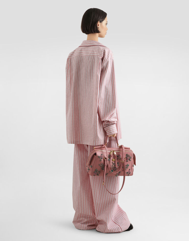 Dolce & Gabbana T-shirt serafino en coton côtelé Black F8W44TFU7AV