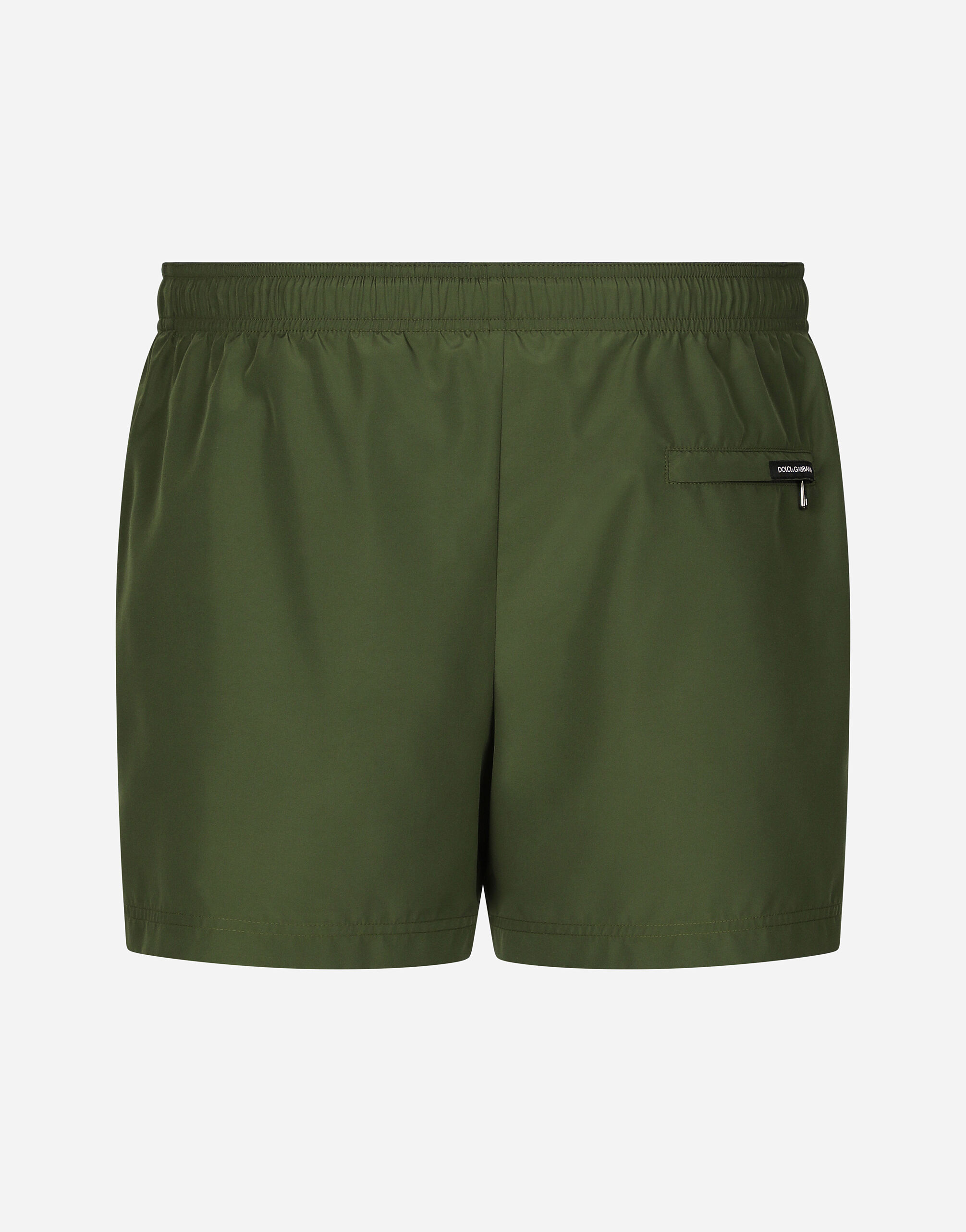 Swim shorts with DG patch in Green for Men | Dolce&Gabbana® US