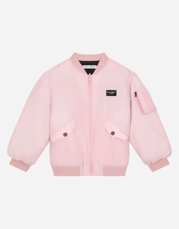 Dolce & Gabbana 로고 태그 나일론 보머 재킷 핑크 L4JB5TG7M4O