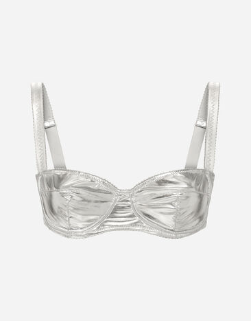 Dolce & Gabbana KIM DOLCE&GABBANA Balkon-BH aus beschichtetem Stretch-Jersey Silber O1A12TFUGMH