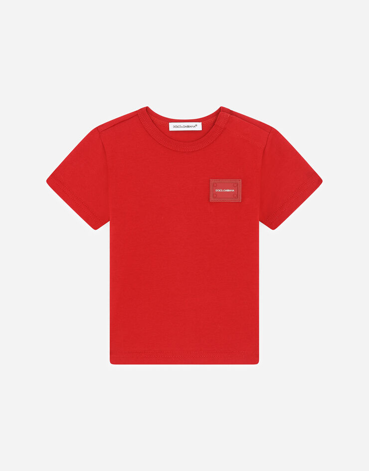 Dolce & Gabbana Jersey T-shirt with logo tag Red L1JT7TG7OLK