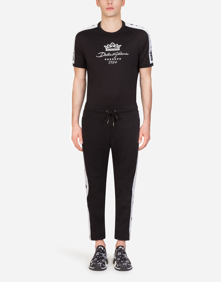 Dolce & Gabbana COTTON T-SHIRT WITH DG PRINT NOIR G8KV4ZFU7EQ