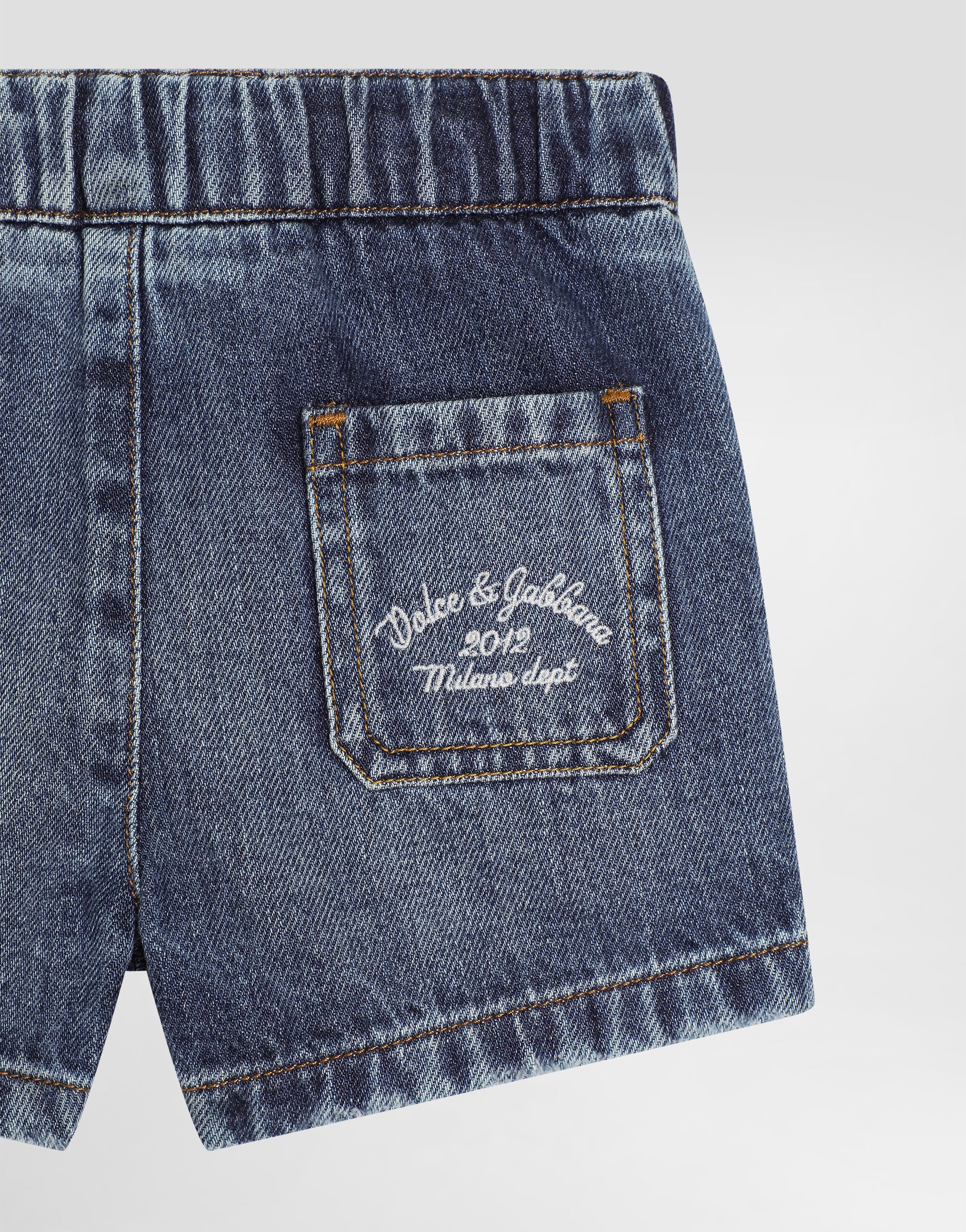 VIP【送料関税込】DOLCE&GABBANA DENIM COTTON SHORTS Denim shorts with Dolce&Gabbana logo in Multicolor for Boys
