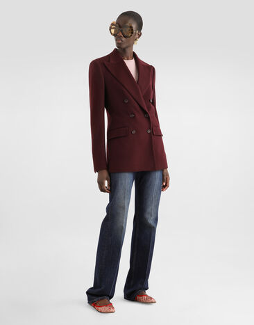 Dolce & Gabbana Double-breasted cashmere jacket Purple F29KKTFU29R