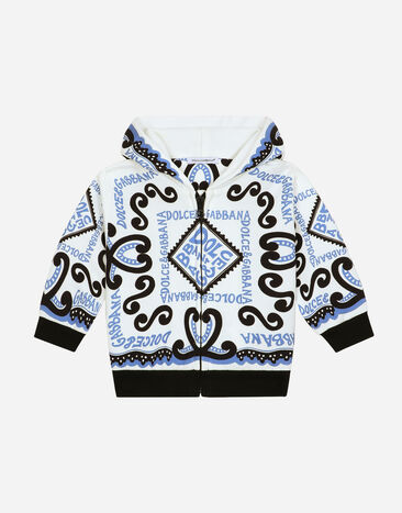 Dolce & Gabbana Sweat-shirt zippé avec capuche et imprimé marine Imprimé L1JTEYII7EA