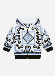Dolce & Gabbana Zip-up hoodie with Marina print Azul Claro L1JTEYG7L1B