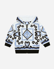 Dolce & Gabbana Zip-up hoodie with Marina print Azul Claro L1JTEYG7L1B