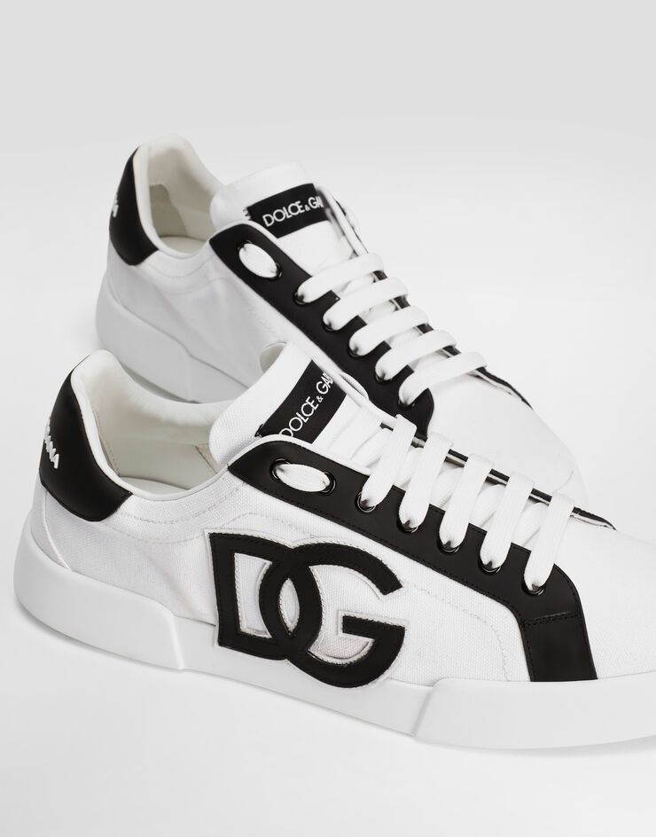 Dolce & Gabbana Portofino light strobel sneakers in canvas and calfskin Multicolor CS2343AE629
