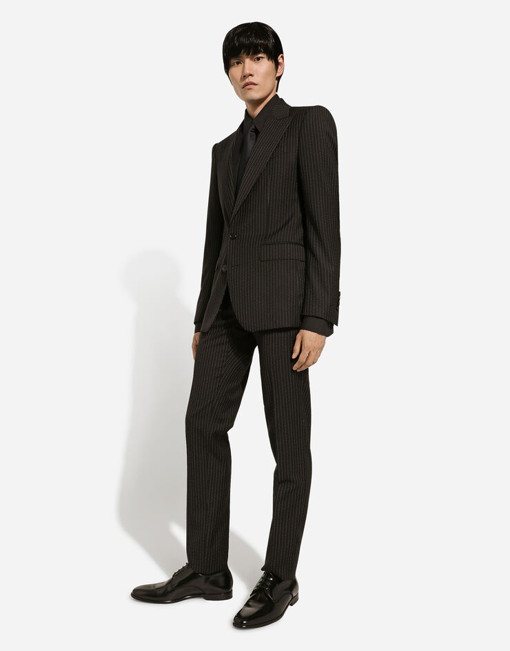 Dolce & Gabbana Tailored pinstripe virgin wool pants Black GY7BMTFR2VB
