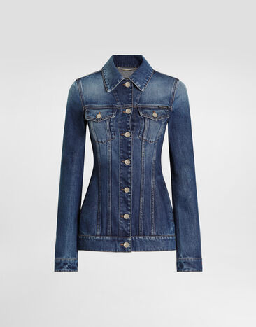 Dolce & Gabbana Denim single-breasted jacket Multicolor F9T00DG8OC5