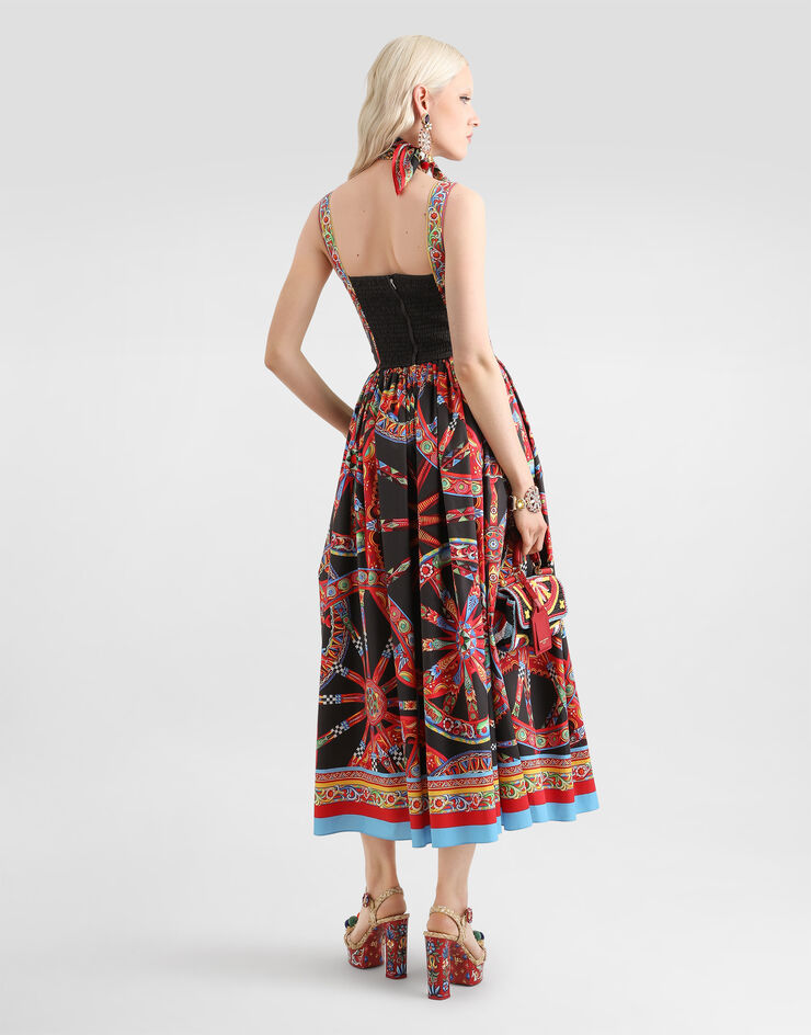 Dolce & Gabbana Carretto-print poplin dress Multicolor F6TTHTGDDTF