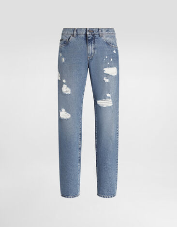 Dolce & Gabbana Jeans Classic aus Baumwolle mit Plakette Mehrfarbig GP02XZG8MX2