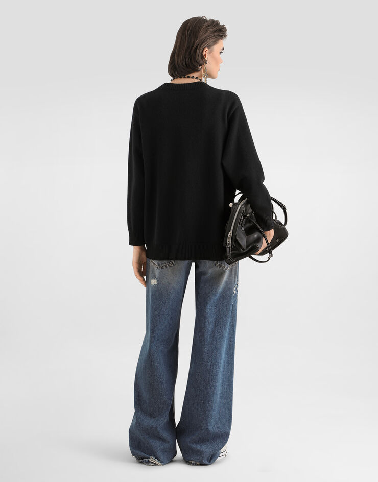 Dolce & Gabbana 5-pocket denim trousers with emrboidery Multicolor FTDKGZG8PG5