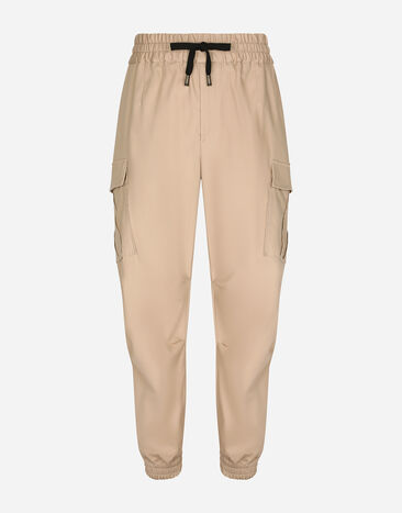 Dolce&Gabbana Cotton cargo pants with branded tag Blue GW13EZFURIR
