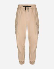Dolce & Gabbana Cotton cargo pants with branded tag Beige GV4EETFU4JB