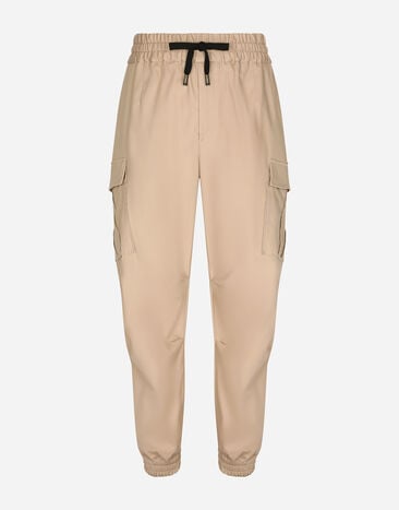 Dolce & Gabbana Cotton cargo pants with branded tag Blue GVC4HTFUFMJ