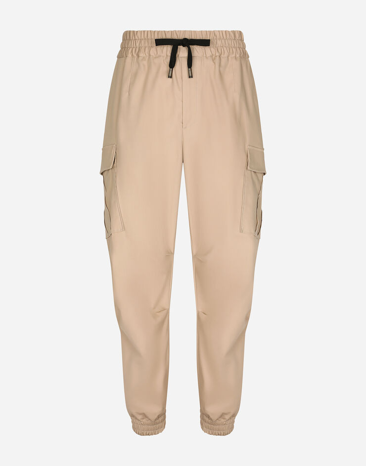 Dolce & Gabbana Cotton cargo pants with branded tag Beige GW5OHTFUFMF