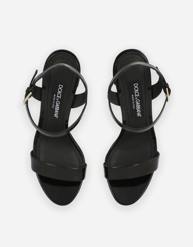Dolce & Gabbana Polished calfskin platform sandals Black CR1340A1037