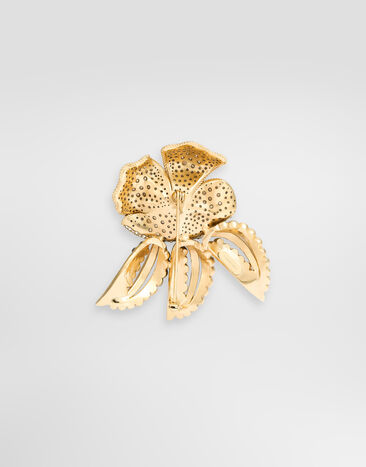 Dolce & Gabbana Flower brooch with rhinestones Gold WPS6S1W1111