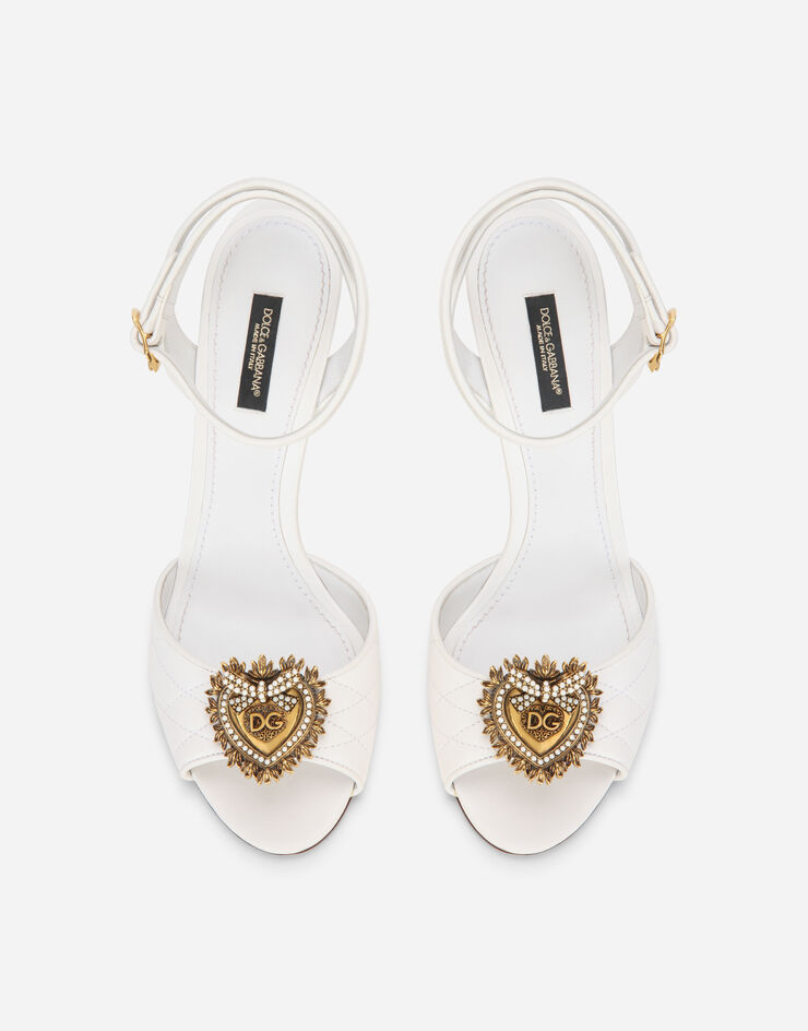 Dolce & Gabbana Matelassé nappa leather Devotion sandals BLANC CR0944AV967