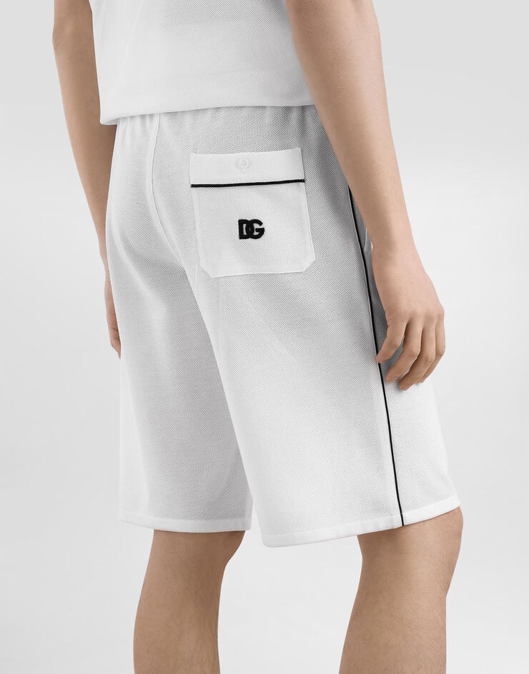 Dolce & Gabbana Hose aus Baumwollpiqué Weiss GV5MAZHU7UT