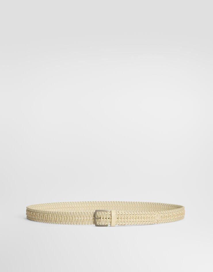 Dolce & Gabbana Woven leather belt Beige BC4894A6H39