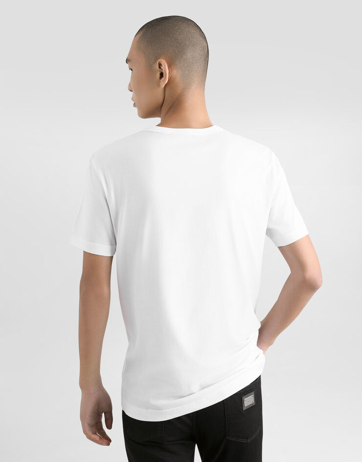 Dolce & Gabbana Cotton T-shirt with branded tag White G8PT1TG7F2I