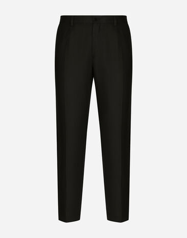 Dolce&Gabbana Pantalón de lino con etiqueta con logotipo Negro GW13ETFU4IU