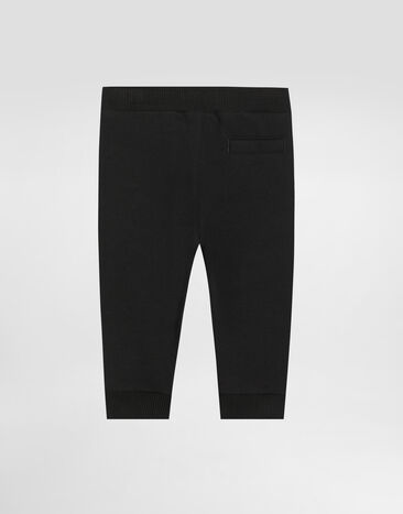 Dolce & Gabbana fleece trousers with DG majolica-print embossed logo Black L1JPJTG7PEM