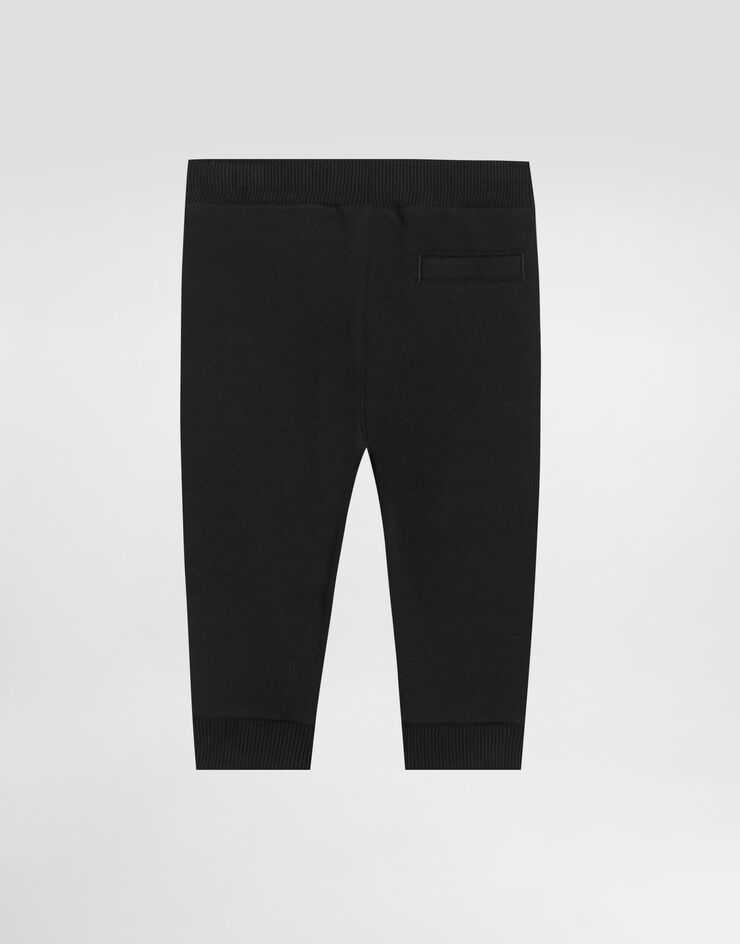 Dolce & Gabbana fleece trousers with DG majolica-print embossed logo Black L1JPJTG7PEM