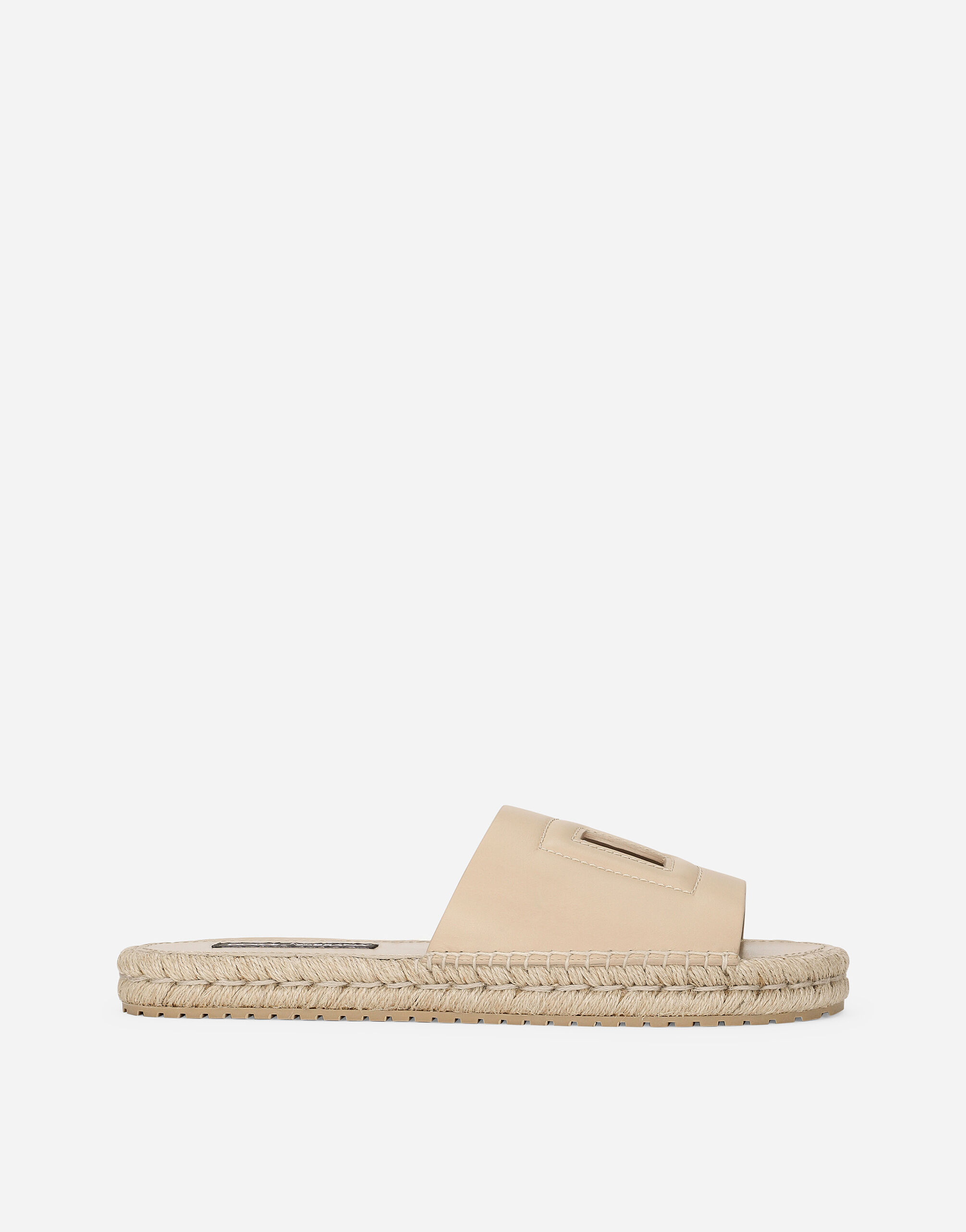 Dolce & Gabbana Calfskin espadrille sliders Brown A80402A4434