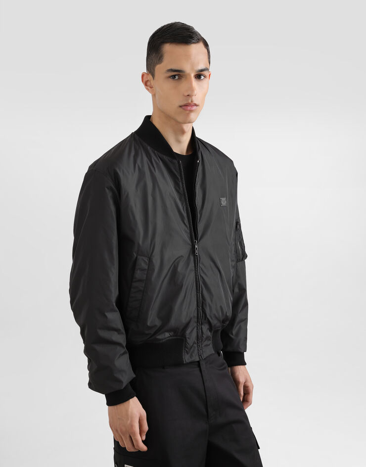 Dolce & Gabbana Padded technical fabric bomber jacket with tag Black G9BNQTGI876