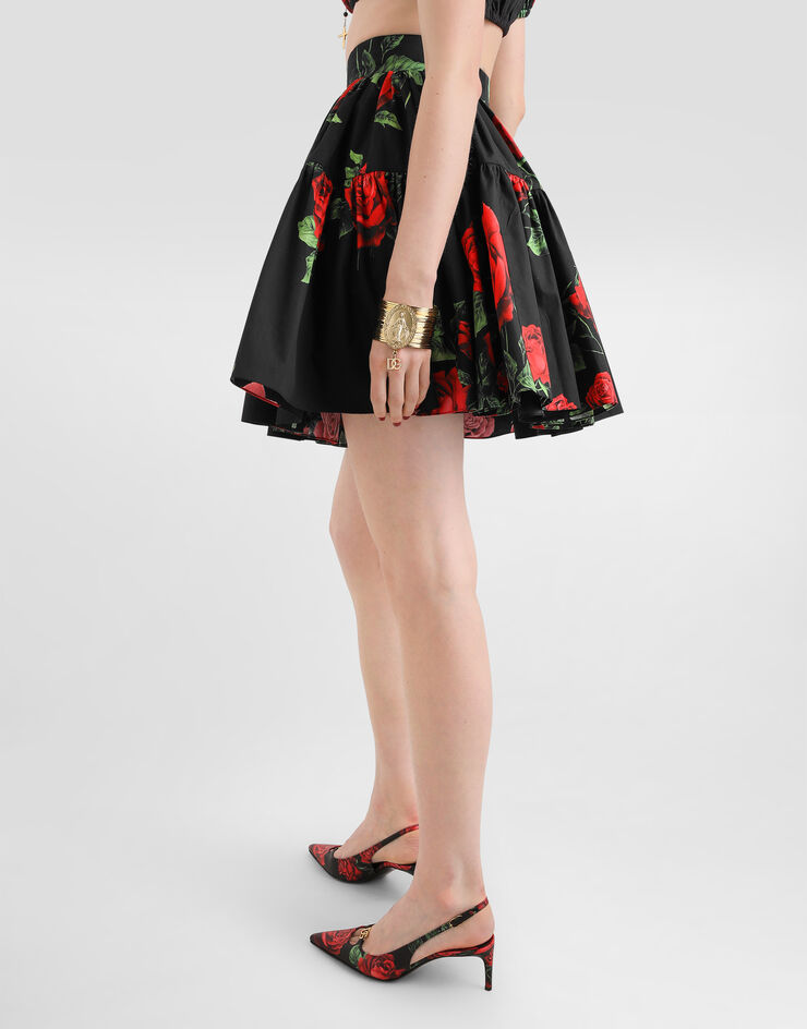 Dolce & Gabbana Rose-print poplin skirt Dolce & Gabbana Rose-print poplin skirt Multicolor F4CB1THS5VL