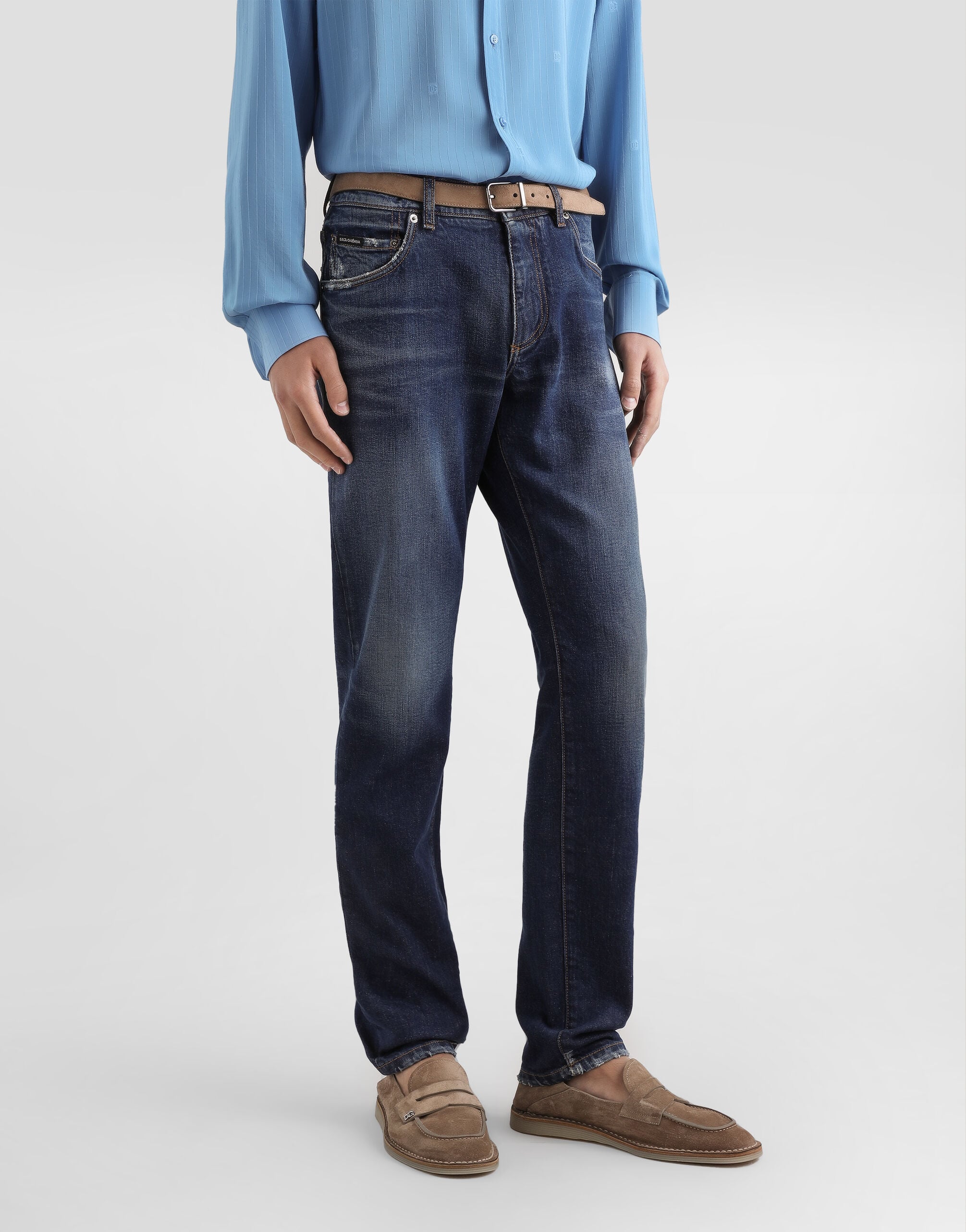 Denim trousers in Multicolor for Men | Dolce&Gabbana® US