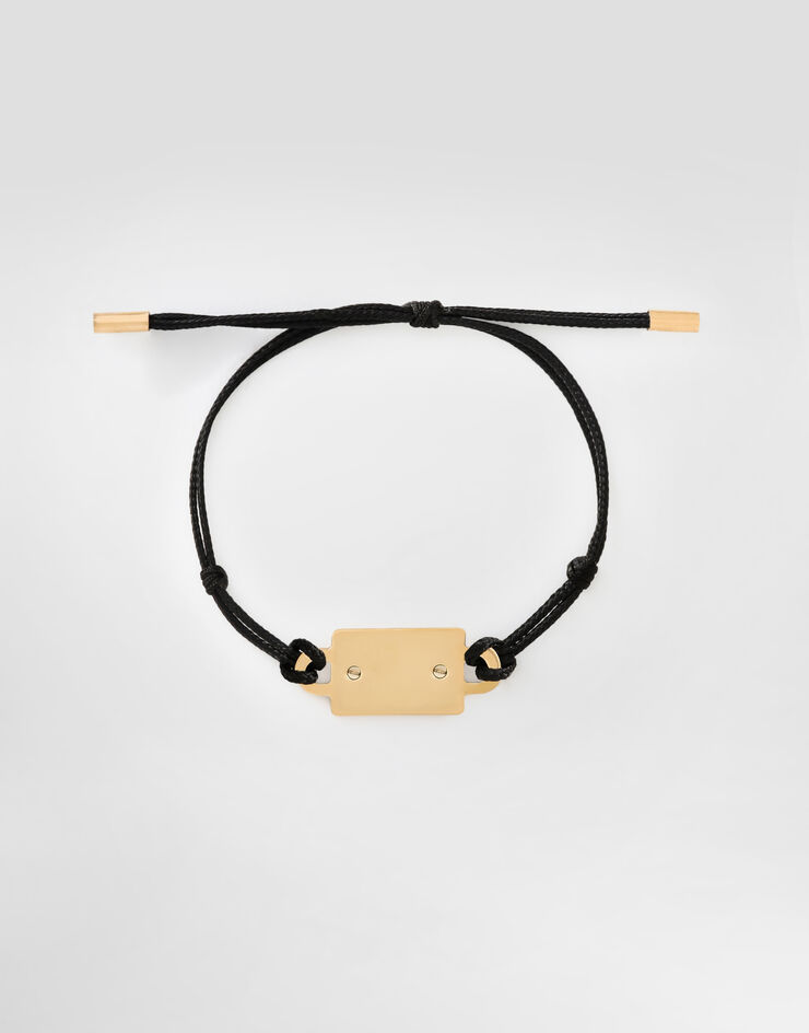 Dolce&Gabbana Pulsera con cuerda y placa con logotipo Negro WBP6X4W1111