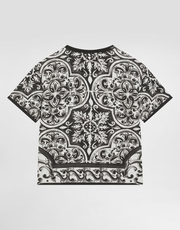 Dolce & Gabbana T-shirt à manches courtes et imprimé majoliques Multicolore L4JTHVII7ED