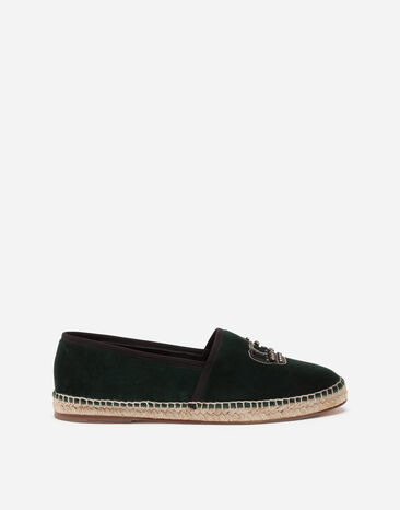 Dolce & Gabbana Velvet espadrilles with rope sole and crown embroidery White CS2215AN994