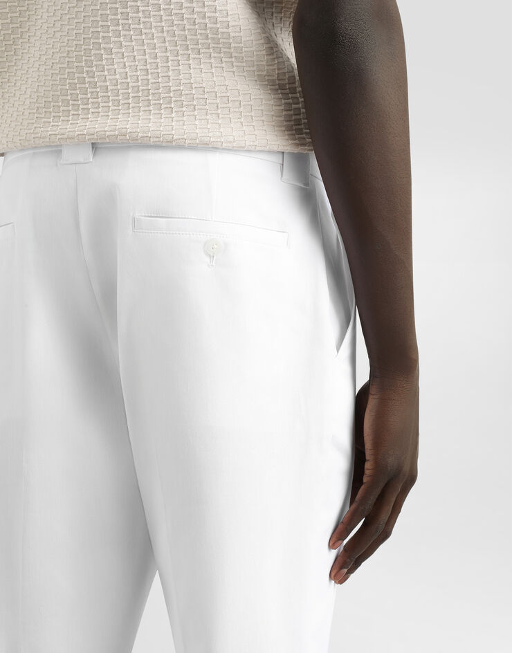 Dolce & Gabbana Tailored cotton pants White GP0K3TFUFL3