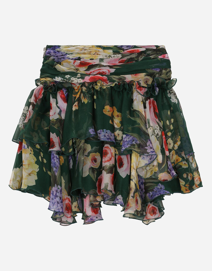 Dolce & Gabbana Short garden-print chiffon skirt Imprima L54I99IS1TM