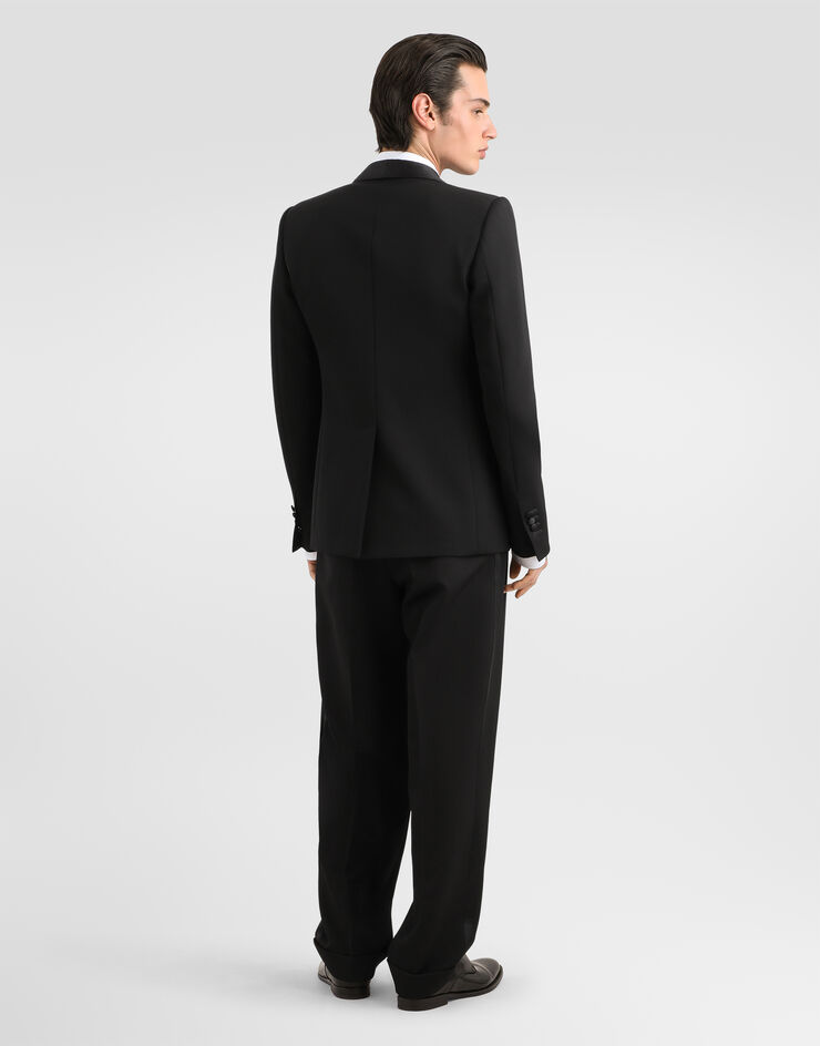 Dolce & Gabbana Pantalon en gabardine de laine Black GP17FTFU21E