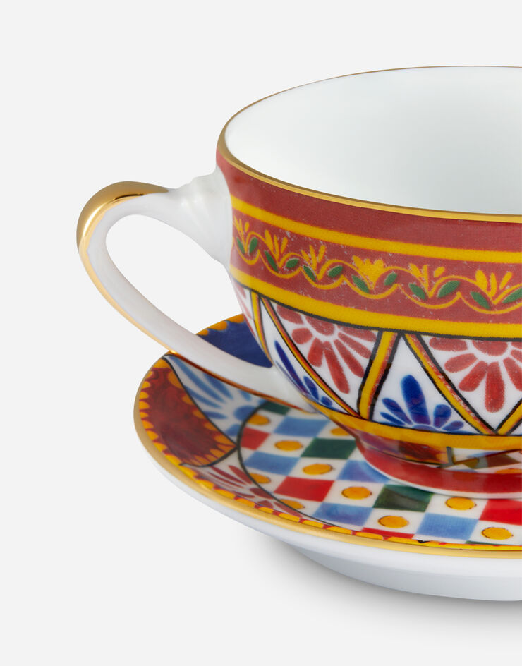Dolce & Gabbana Чайная чашка с блюдцем из фарфора разноцветный TC0102TCA24