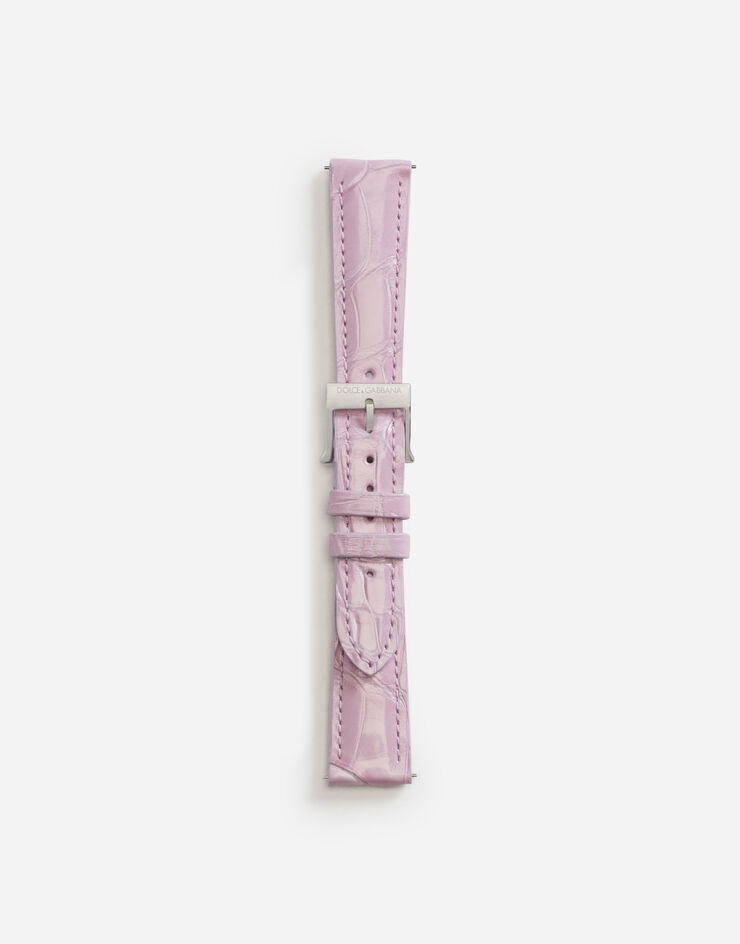 Dolce & Gabbana Alligator strap with buckle and hook in steel Mauve WSFE2LXLAC1