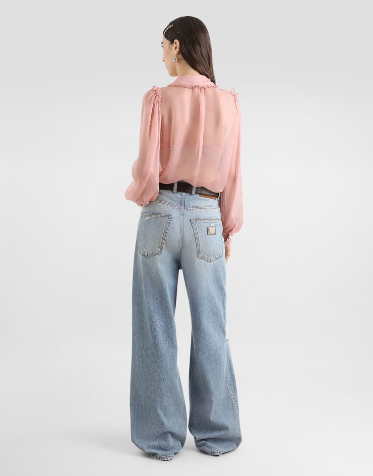 Dolce & Gabbana قميص من شيفون حرير Dolce & Gabbana قميص من شيفون حرير Pink F5U02TFU1UR