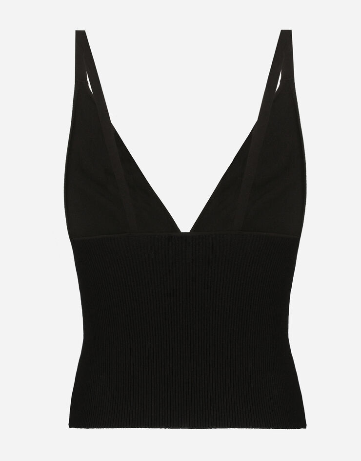 Dolce & Gabbana Viscose-knit vest top Black FXL05TJFME0