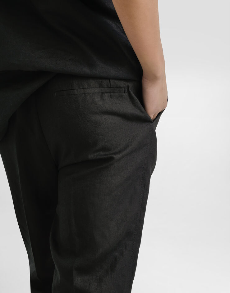 Dolce & Gabbana Pantaloni in lino Nero GY6FETGJ663