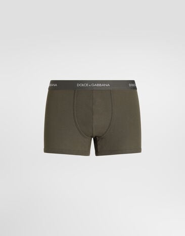 Dolce & Gabbana Ribbed cotton boxer shorts Dolce & Gabbana Ribbed cotton boxer shorts Green M4C13JONN96