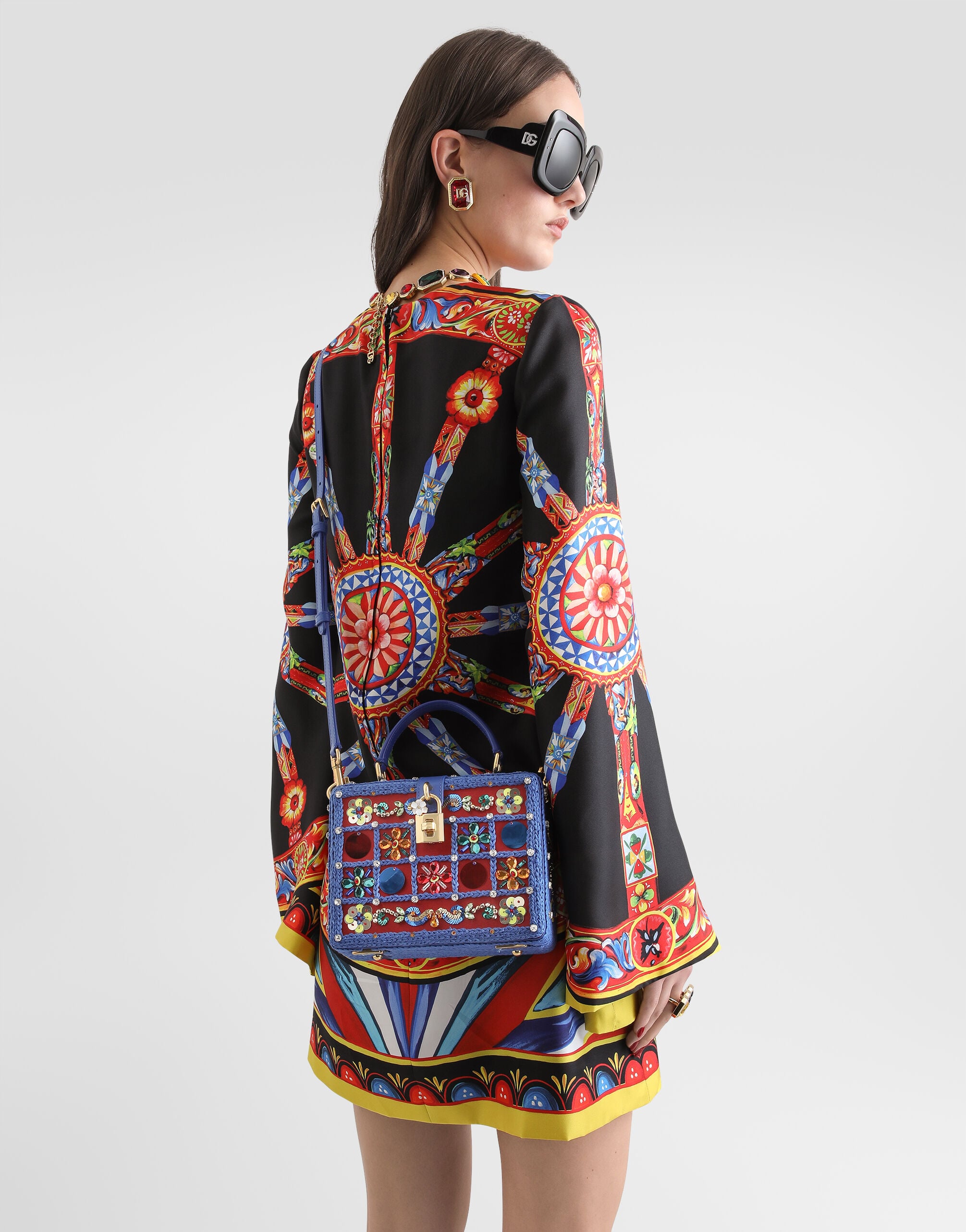 Dolce Box handbag with embroidery in Multicolor for Women