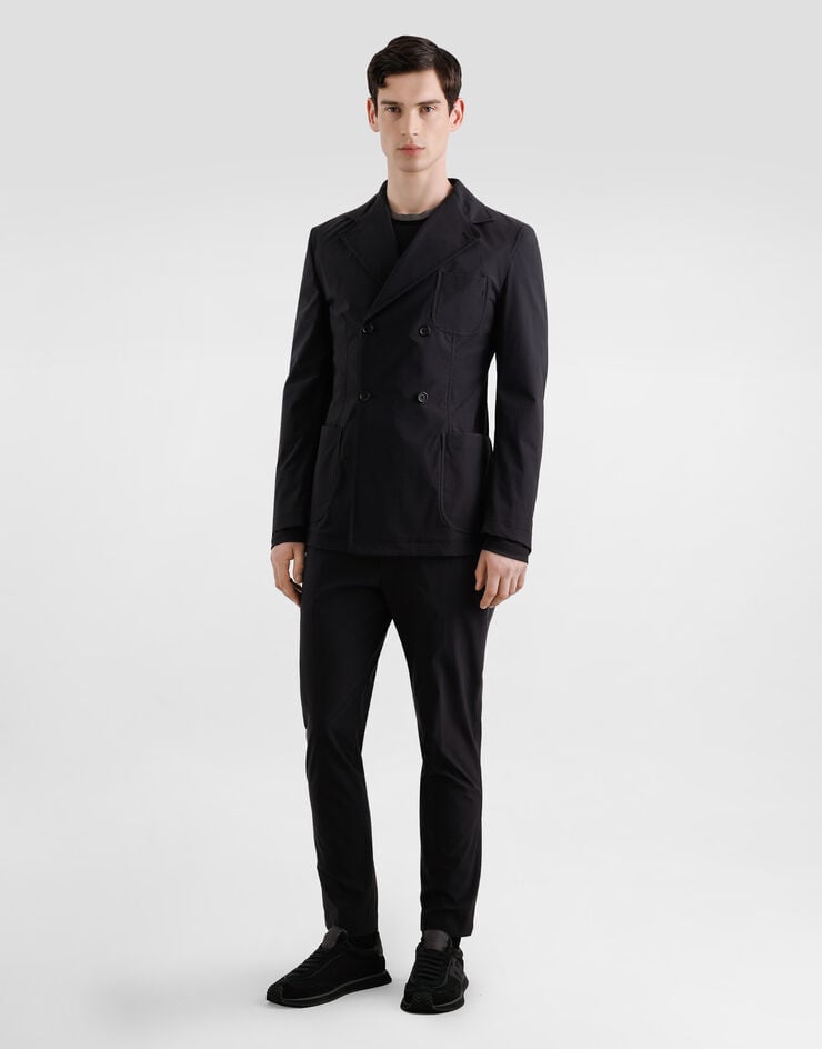 Dolce & Gabbana Double-breasted portofino canvas jacket Black G2VG5TFUUDD